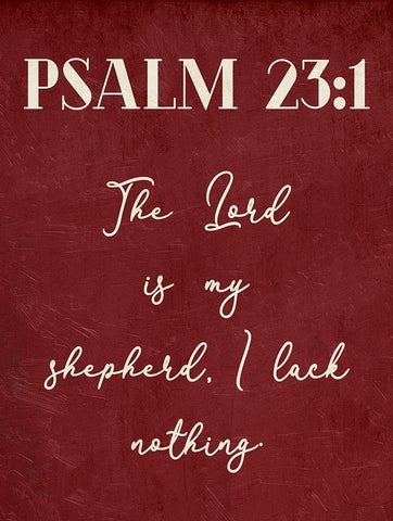 Psalm 23:1 White Modern Wood Framed Art Print with Double Matting by Villa, Mlli