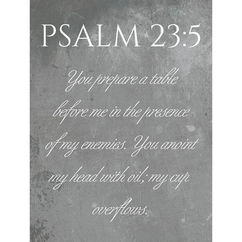 Psalm 23:5 Gold Ornate Wood Framed Art Print with Double Matting by Villa, Mlli
