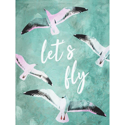 Lets Fly White Modern Wood Framed Art Print by Villa, Mlli