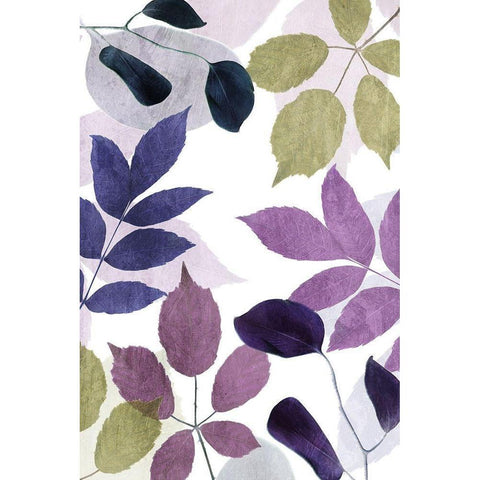 Look At Me Leaves Purple White Modern Wood Framed Art Print by Villa, Mlli