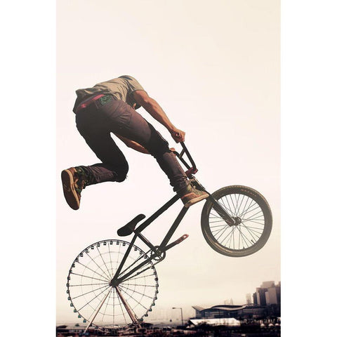 Ferris Bike Black Modern Wood Framed Art Print with Double Matting by Villa, Mlli