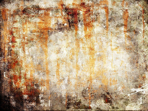 Rust Drip White Modern Wood Framed Art Print with Double Matting by Villa, Mlli
