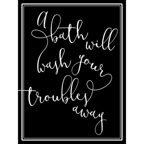 Troubles Away White Modern Wood Framed Art Print by Villa, Mlli