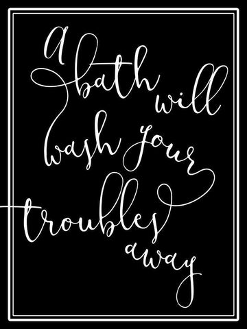 Troubles Away White Modern Wood Framed Art Print with Double Matting by Villa, Mlli