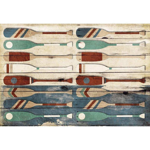 Oar Wall White Modern Wood Framed Art Print by Villa, Mlli