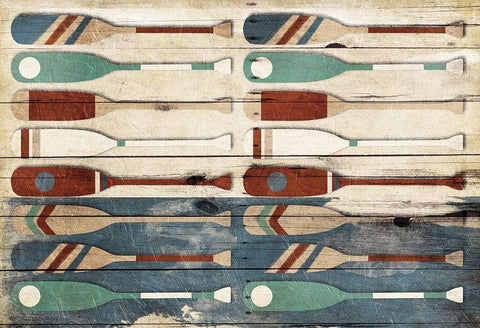 Oar Wall Black Ornate Wood Framed Art Print with Double Matting by Villa, Mlli