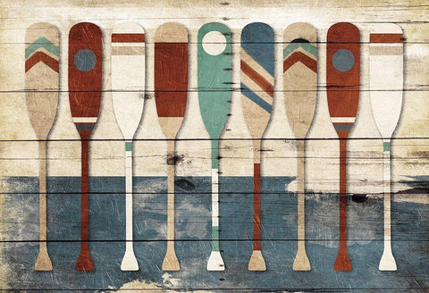 Oar Wall Two Black Ornate Wood Framed Art Print with Double Matting by Villa, Mlli