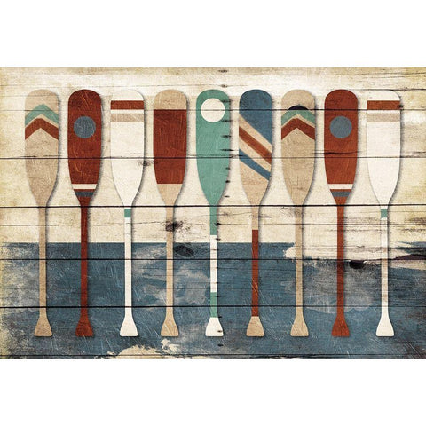 Oar Wall Two Black Modern Wood Framed Art Print by Villa, Mlli