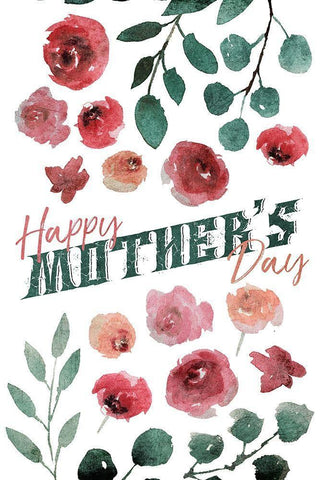 Floral Mothers Day White Modern Wood Framed Art Print with Double Matting by Villa, Mlli