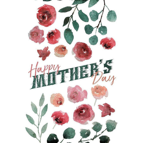 Floral Mothers Day Black Modern Wood Framed Art Print by Villa, Mlli