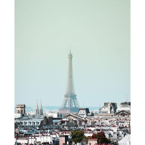 Eiffel Day White Modern Wood Framed Art Print by Villa, Mlli