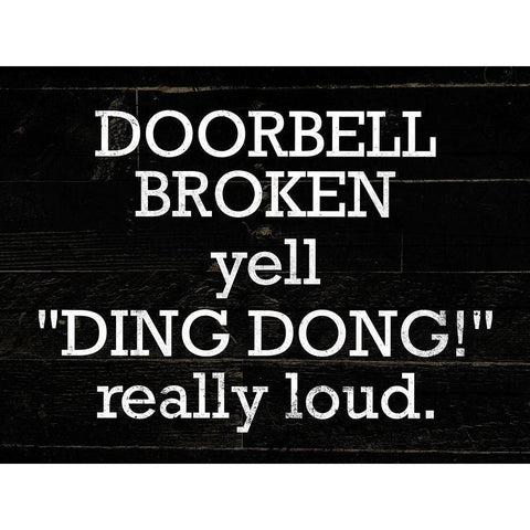 Doorbell Black Modern Wood Framed Art Print with Double Matting by Villa, Mlli