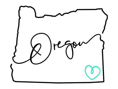 Oregon Love White Modern Wood Framed Art Print with Double Matting by Villa, Mlli