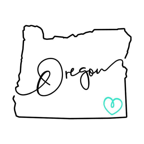 Oregon Love White Modern Wood Framed Art Print by Villa, Mlli