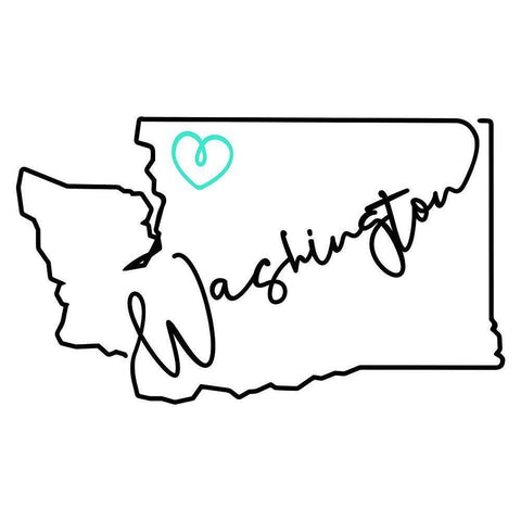 Washington Love White Modern Wood Framed Art Print by Villa, Mlli