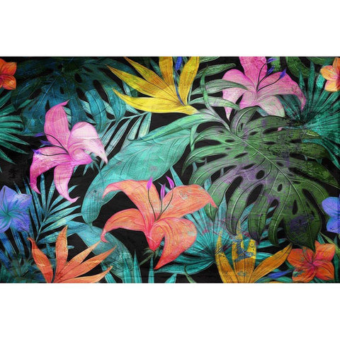 Color In The Forest Black Modern Wood Framed Art Print with Double Matting by Villa, Mlli