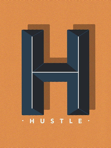 Hustle Black Ornate Wood Framed Art Print with Double Matting by Villa, Mlli