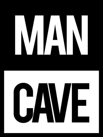 Man Cave White Modern Wood Framed Art Print with Double Matting by Villa, Mlli