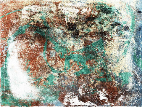 Rust Abstract Black Ornate Wood Framed Art Print with Double Matting by Villa, Mlli