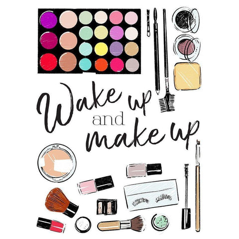Wake Up Black Modern Wood Framed Art Print by Villa, Mlli