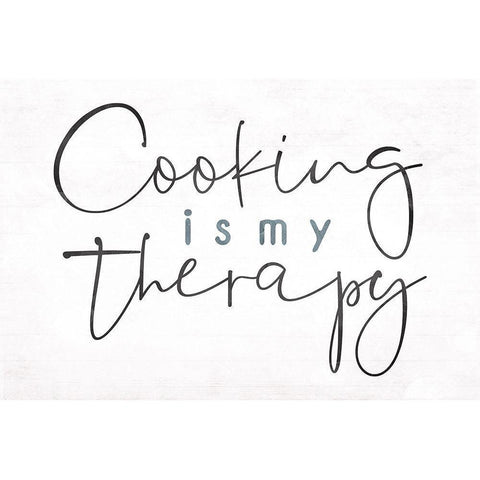 Cooking Is Therapy Black Modern Wood Framed Art Print with Double Matting by Villa, Mlli