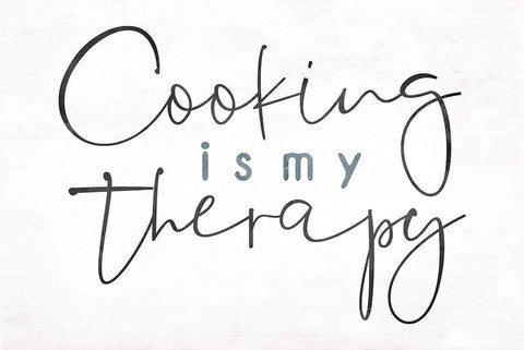 Cooking Is Therapy White Modern Wood Framed Art Print with Double Matting by Villa, Mlli