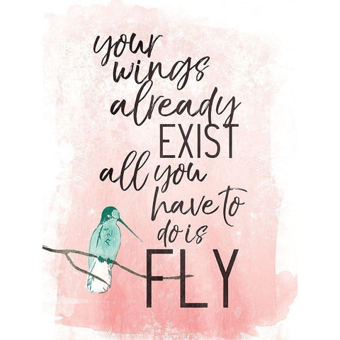 Fly Black Modern Wood Framed Art Print with Double Matting by Villa, Mlli