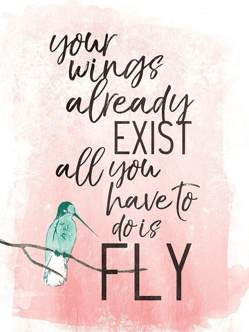 Fly White Modern Wood Framed Art Print with Double Matting by Villa, Mlli