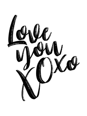 Love You Xoxo White Modern Wood Framed Art Print with Double Matting by Villa, Mlli