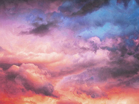 Colorful Cloud Black Ornate Wood Framed Art Print with Double Matting by Villa, Mlli
