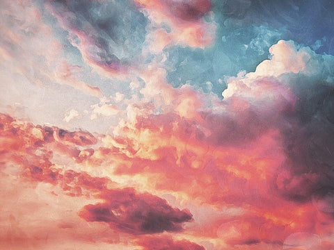 Colorful Cloud Mate Black Ornate Wood Framed Art Print with Double Matting by Villa, Mlli
