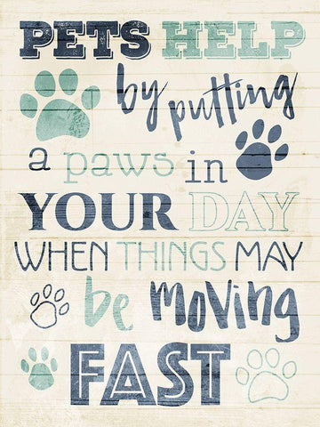 Pets Help White Modern Wood Framed Art Print with Double Matting by Villa, Mlli