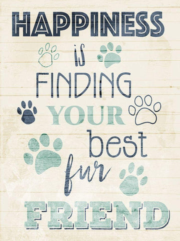 Pet Happiness White Modern Wood Framed Art Print with Double Matting by Villa, Mlli
