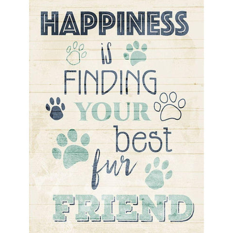 Pet Happiness Gold Ornate Wood Framed Art Print with Double Matting by Villa, Mlli