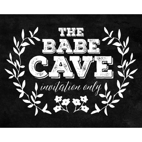 The Babe Cave White Black Modern Wood Framed Art Print with Double Matting by Villa, Mlli