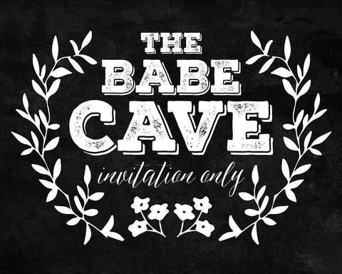 The Babe Cave White Black Ornate Wood Framed Art Print with Double Matting by Villa, Mlli