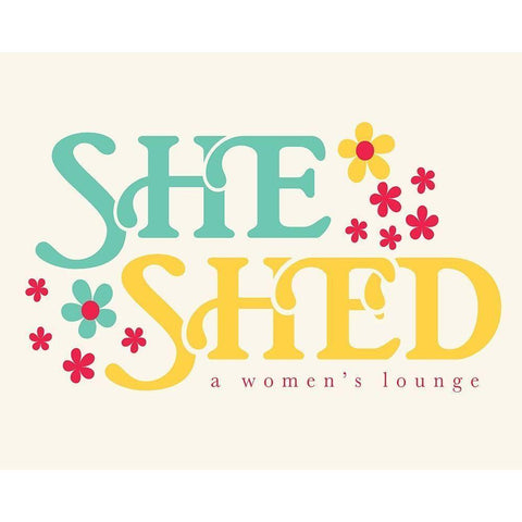 She Shed Lounge Black Modern Wood Framed Art Print with Double Matting by Villa, Mlli