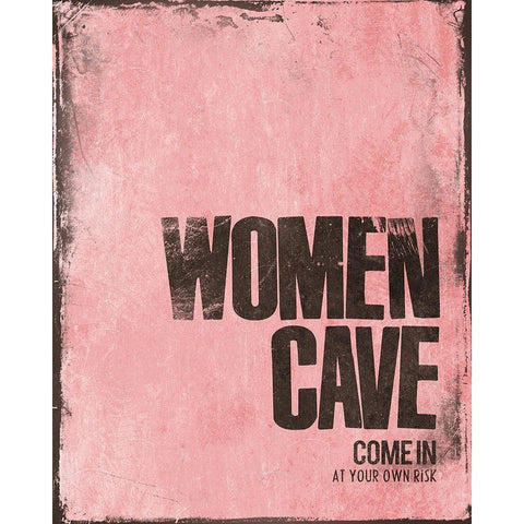 Women Cave Risk Pink Black Modern Wood Framed Art Print with Double Matting by Villa, Mlli