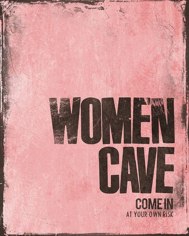 Women Cave Risk Pink White Modern Wood Framed Art Print with Double Matting by Villa, Mlli
