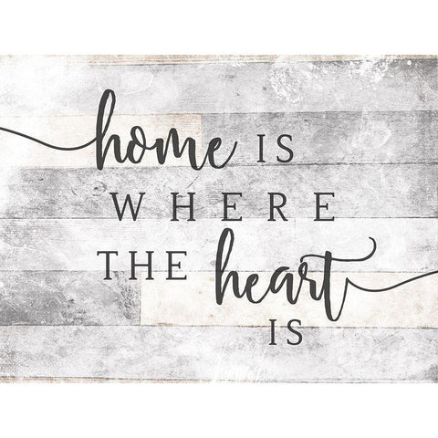 Home Heart Black Modern Wood Framed Art Print with Double Matting by Villa, Mlli