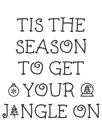 Jingle On White Modern Wood Framed Art Print with Double Matting by Villa, Milli
