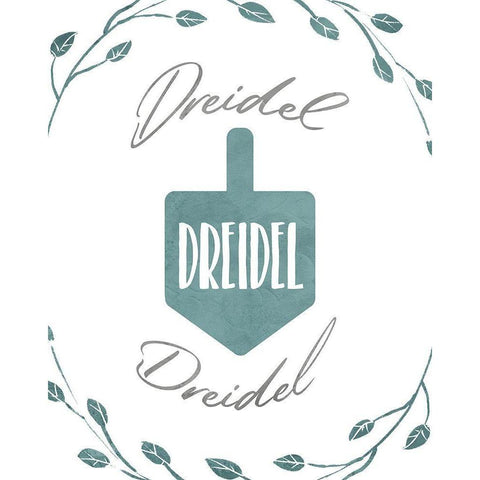 Dreidel Black Modern Wood Framed Art Print with Double Matting by Villa, Milli