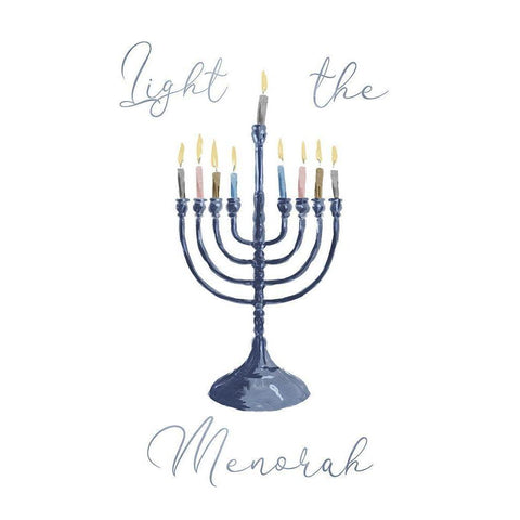Light The Menorah Black Modern Wood Framed Art Print by Villa, Milli