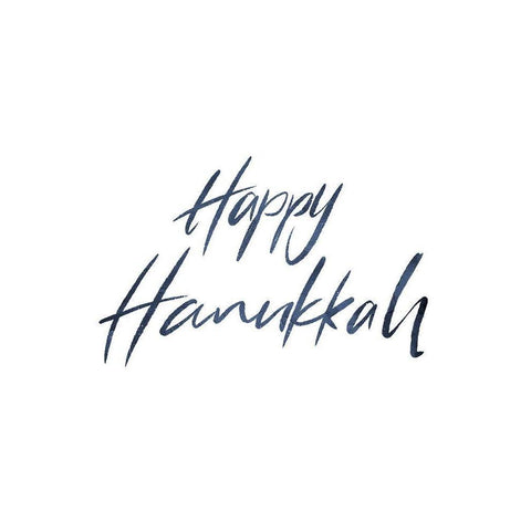 Happy Hanukkah Word White Modern Wood Framed Art Print by Villa, Milli