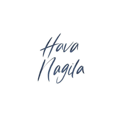 Hava Nagila Word Black Modern Wood Framed Art Print by Villa, Milli