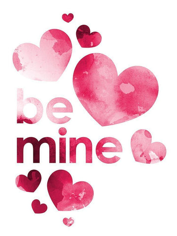 Be Mine White Modern Wood Framed Art Print with Double Matting by Villa, Milli