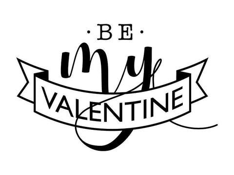 Be My V Black Ornate Wood Framed Art Print with Double Matting by Villa, Milli