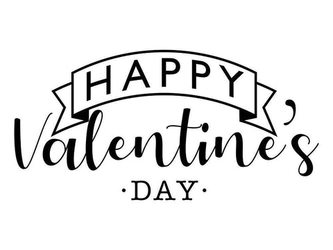 Happy V Day Black Ornate Wood Framed Art Print with Double Matting by Villa, Milli