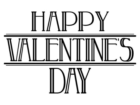 Happy Valentine Day Clean Black Ornate Wood Framed Art Print with Double Matting by Villa, Milli