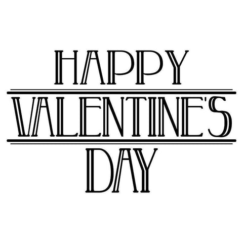 Happy Valentine Day Clean Black Modern Wood Framed Art Print by Villa, Milli